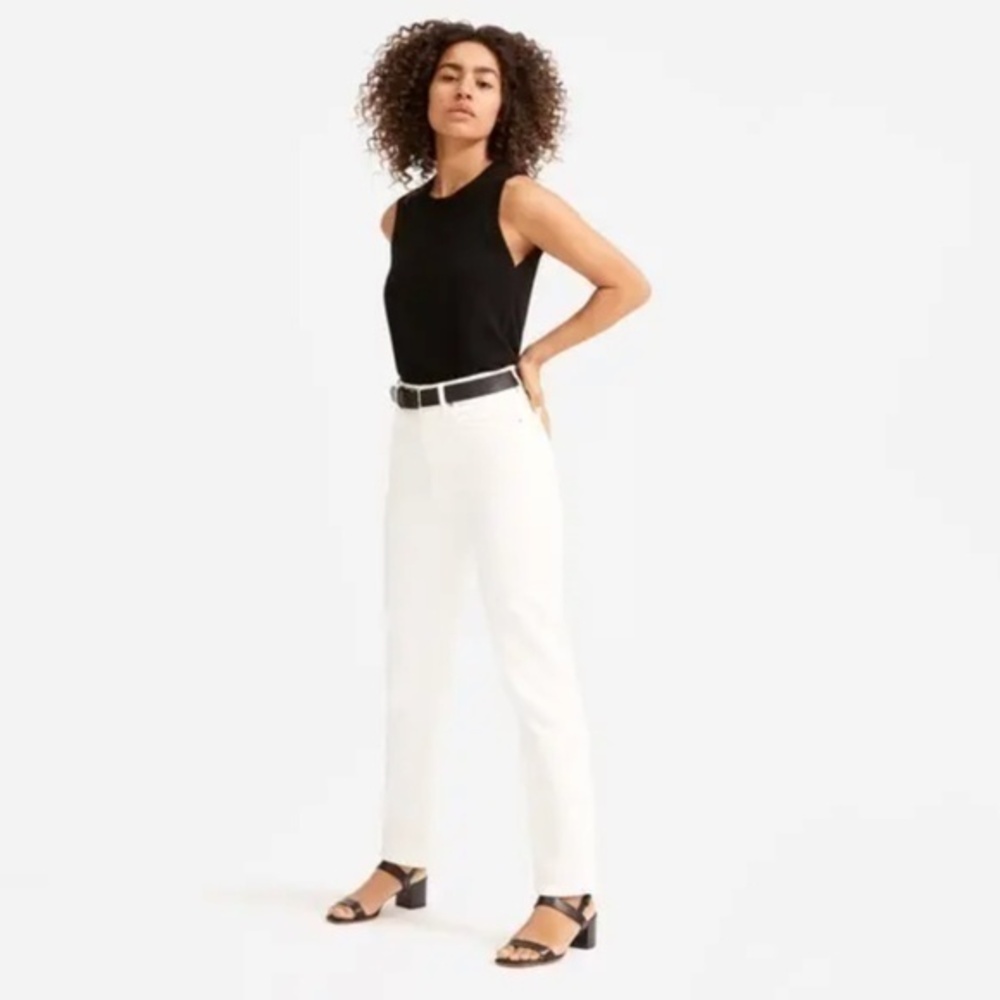 NWT Everlane The High-Rise Straight Jean sz 25 in White